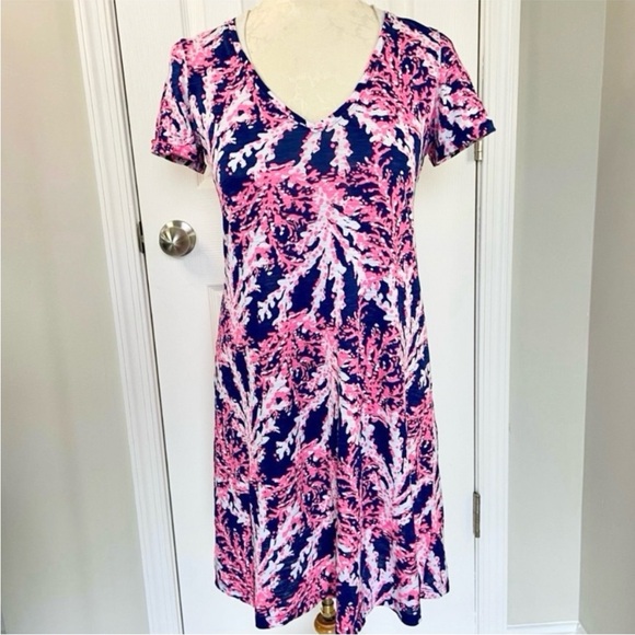 Lilly Pulitzer Jessica Short Sleeve Dress Beyond the Sea Nauti Navy Size XS - Picture 1 of 10